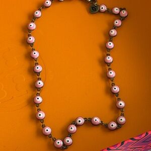 Pink Evil Eye Beaded Necklace